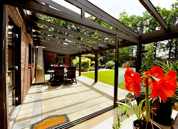 Aluminium overkapping van glas