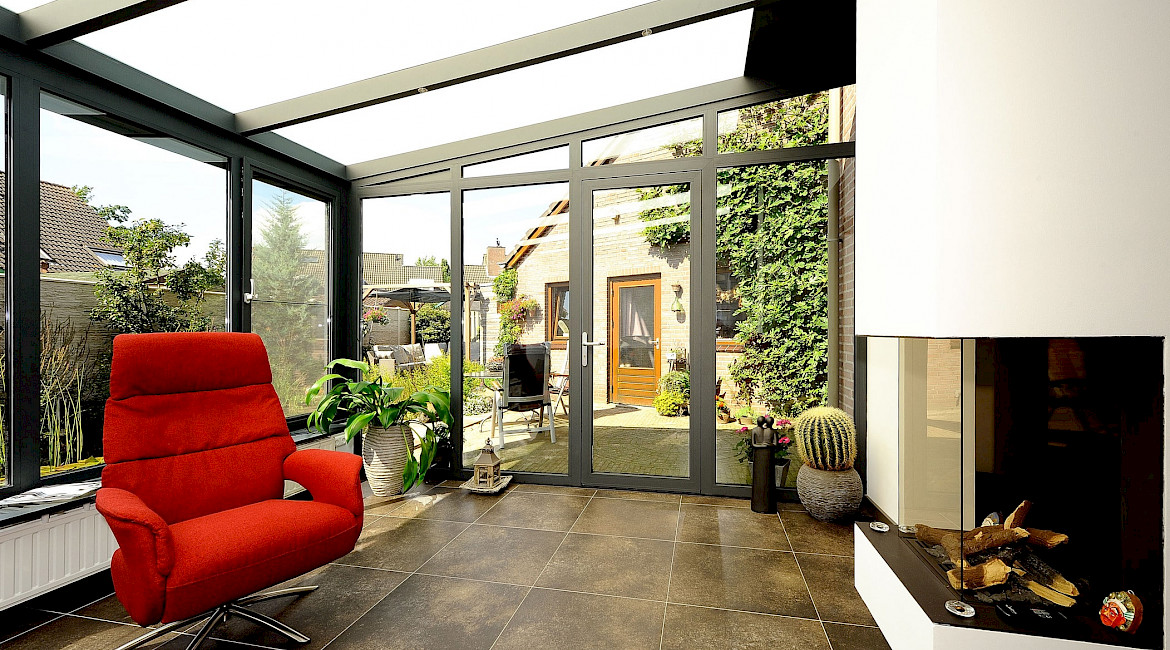 glazen serre modern strak