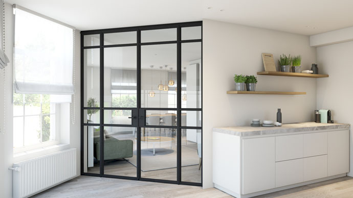 dubbele deuren van steellook interior