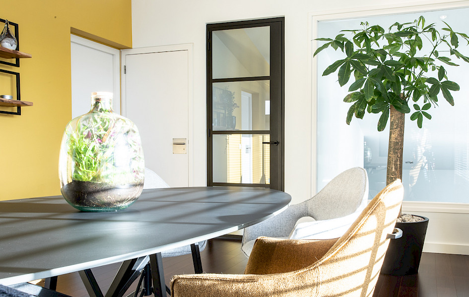 Kamerdeur met glas